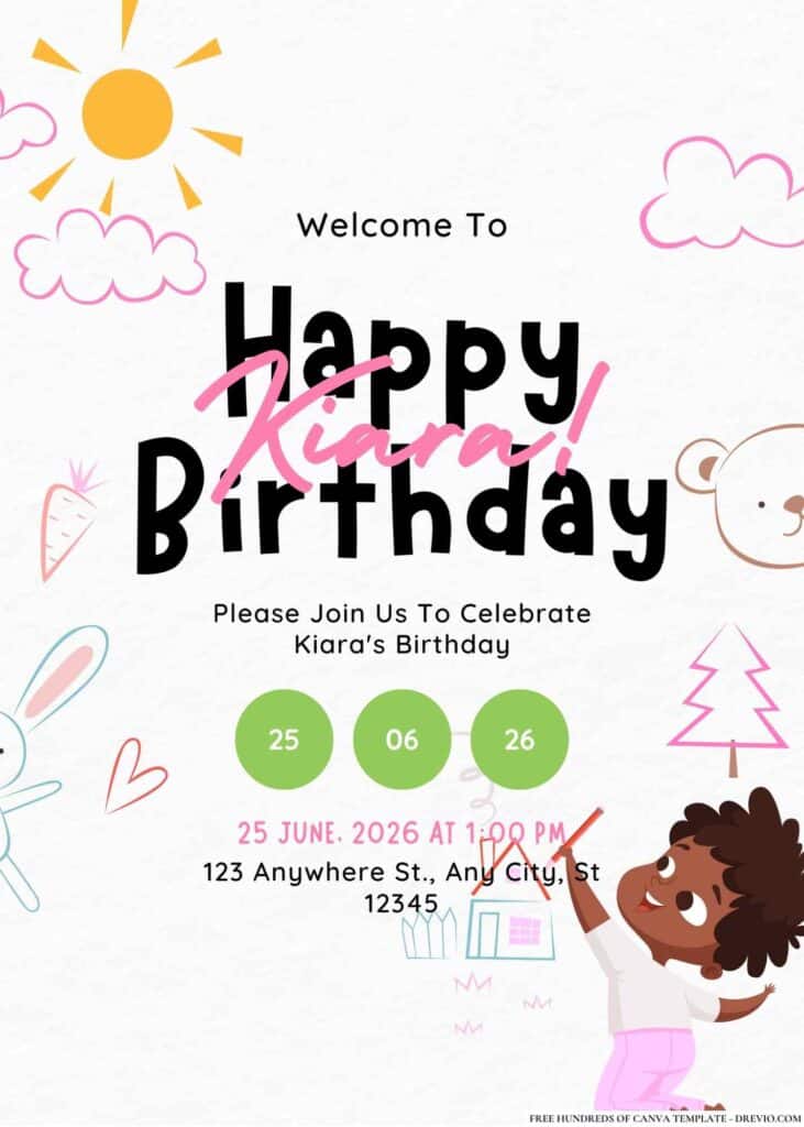 FREE Artistic Masterpiece Birthday Invitations