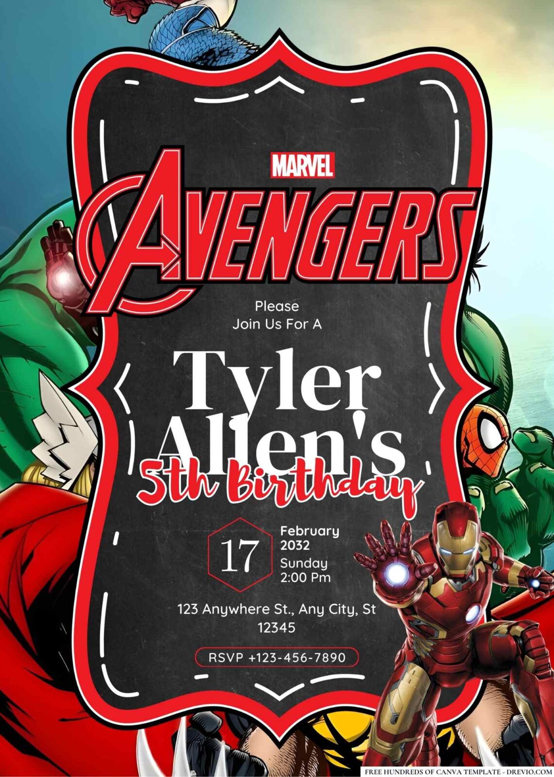 FREE Avengers Birthday Invitations