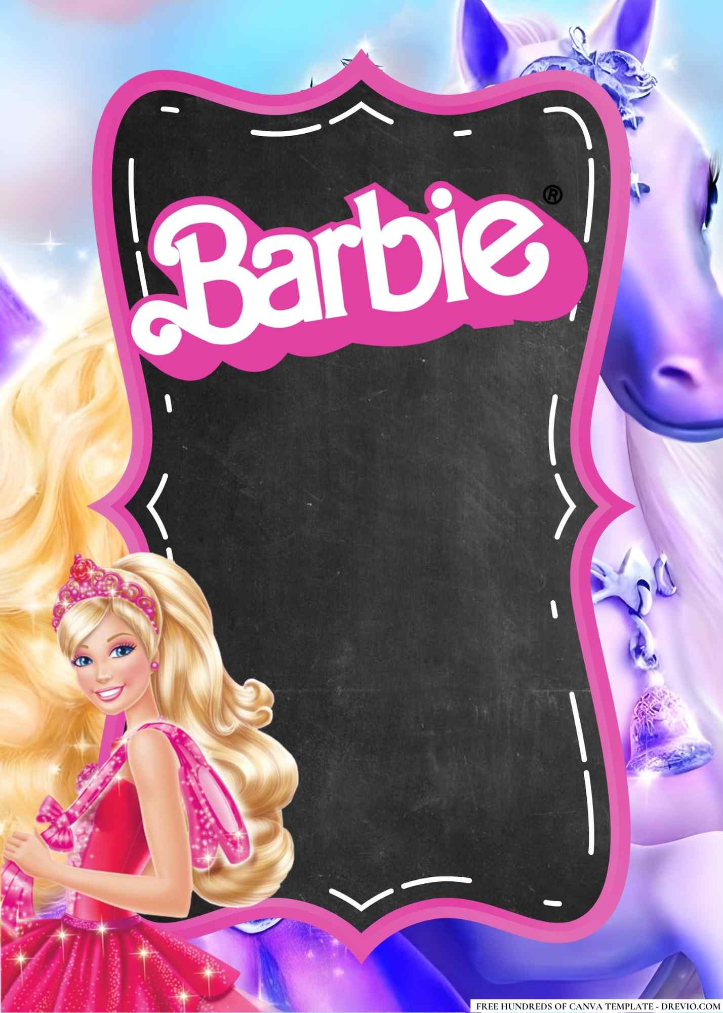 FREEBarbieBirthdayCanvaTemplates (12) Download Hundreds FREE