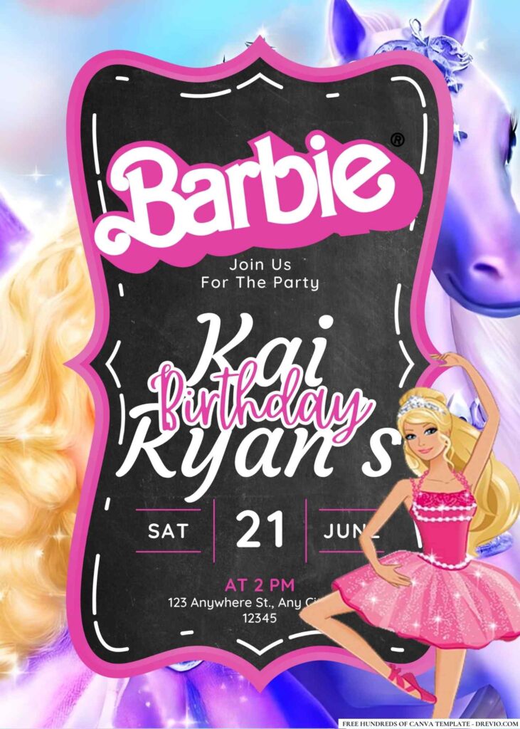 FREE Barbie Birthday Invitations