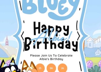 FREE Bluey Birthday Invitations