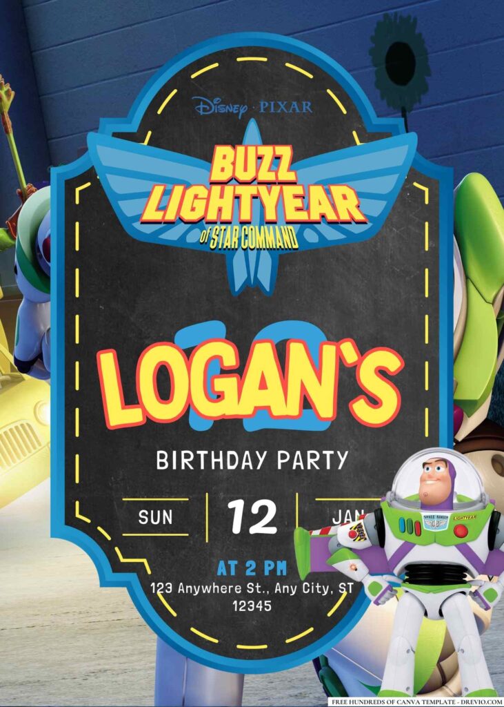 FREE Buzz Lightyear Birthday Invitations: