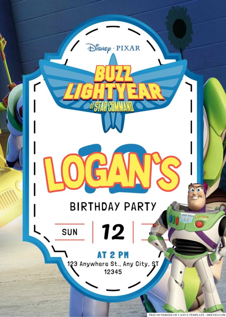 FREE Buzz Lightyear Birthday Invitations: