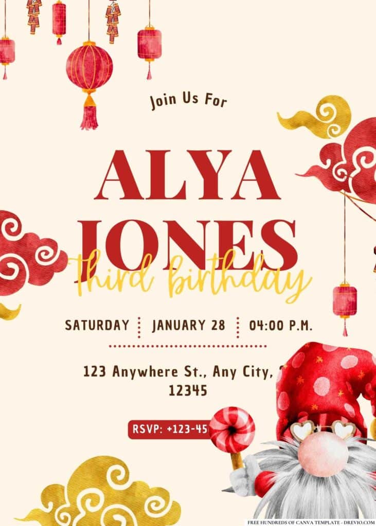 FREE Chinese New Year Birthday Invitations