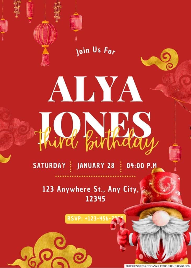 FREE Chinese New Year Birthday Invitations