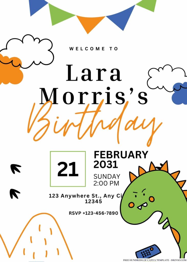 FREE Dinosaur Birthday Invitations