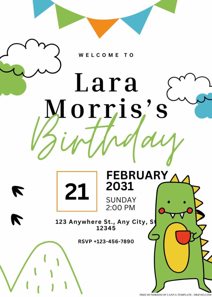 FREE Dinosaur Birthday Invitations