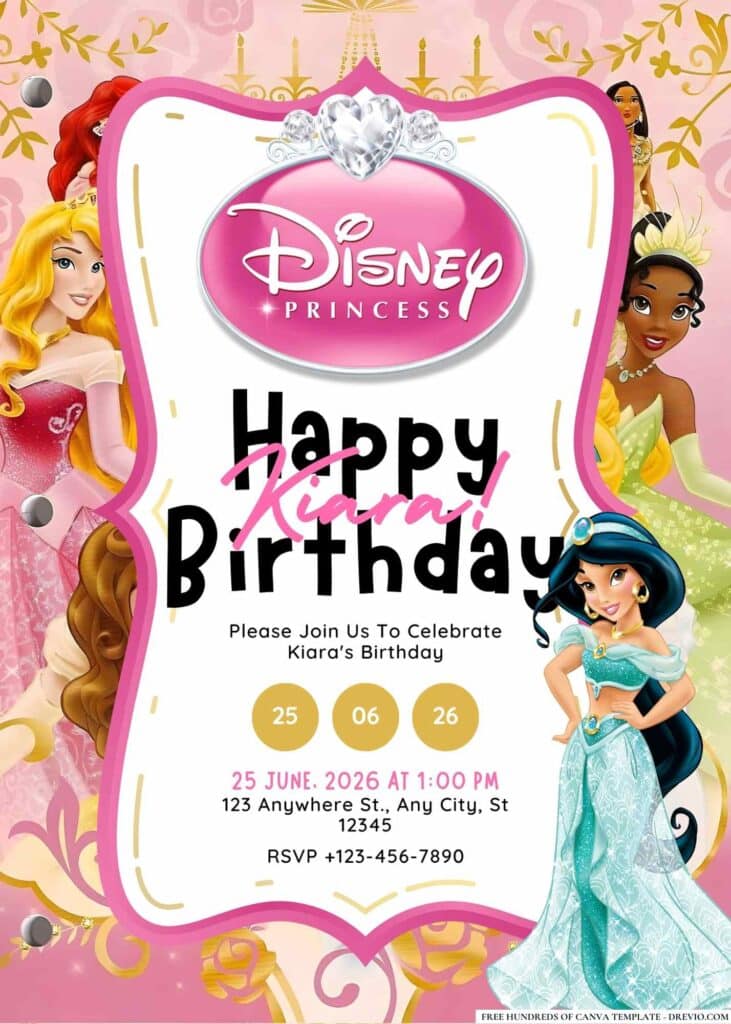 Free Disney Princess Birthday Invitations: