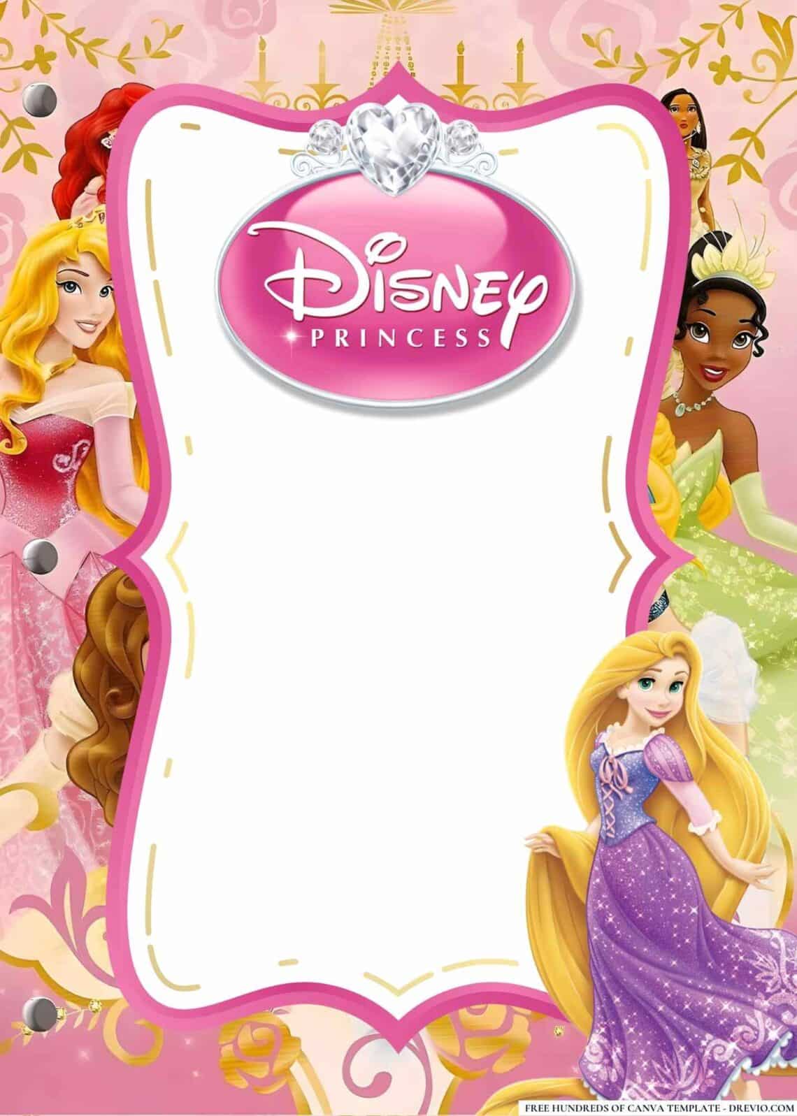 FREE-Disney Princess-Birthday-Canva-Templates (18) | Download Hundreds ...