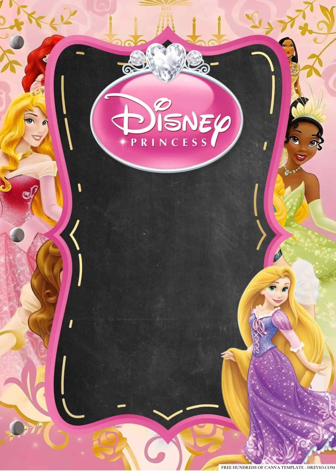 FREE-Disney Princess-Birthday-Canva-Templates (20) | Download Hundreds ...