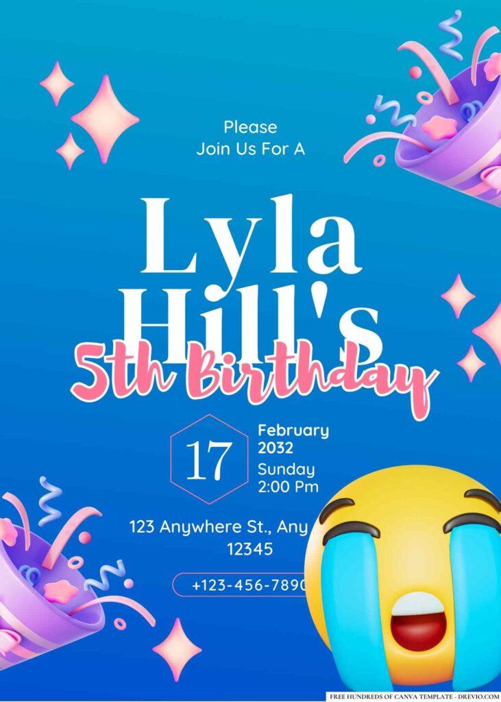FREE Editable Emoji Birthday Invitations