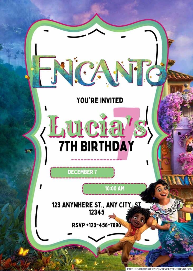 FREE Editable Encanto Birthday Invitations