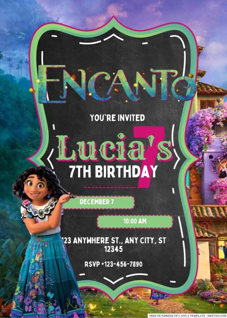 FREE Editable Encanto Birthday Invitations