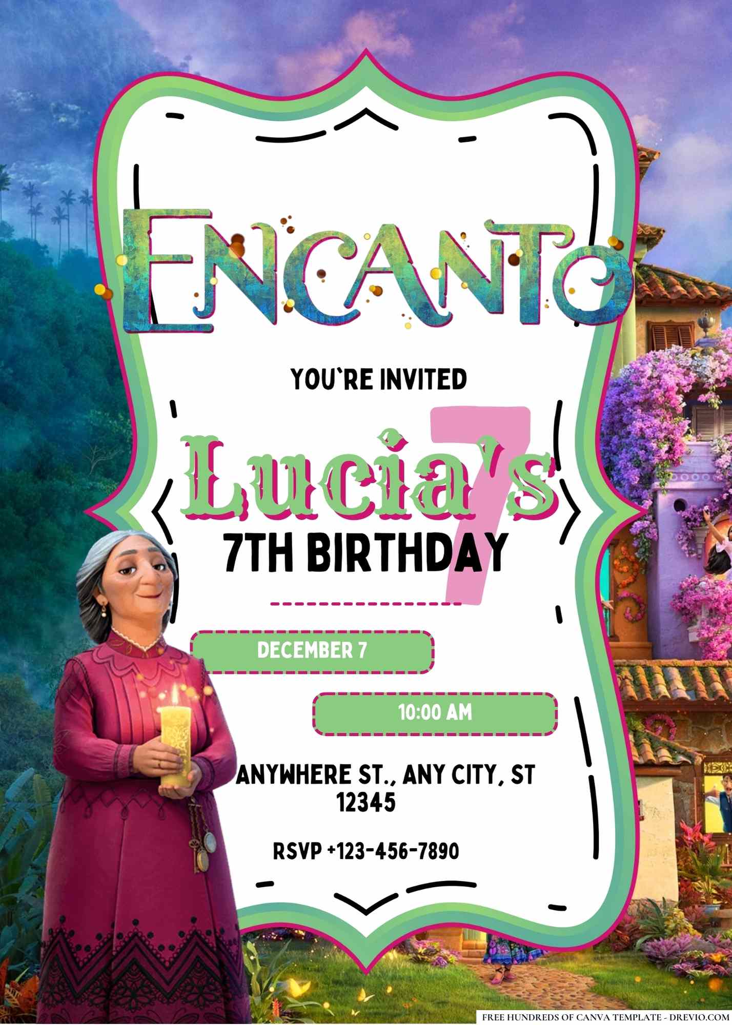 Free Encanto Birthday Canva Templates Download Hundreds Free Printable Birthday Invitation