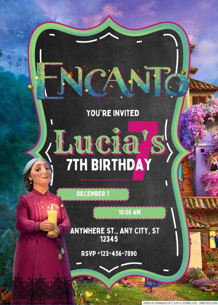 FREE Editable Encanto Birthday Invitations