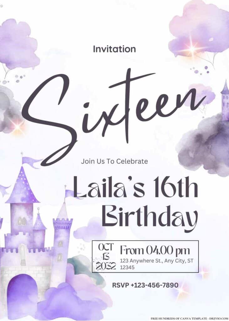 FREE Enchanted Castle Birthday Invitations