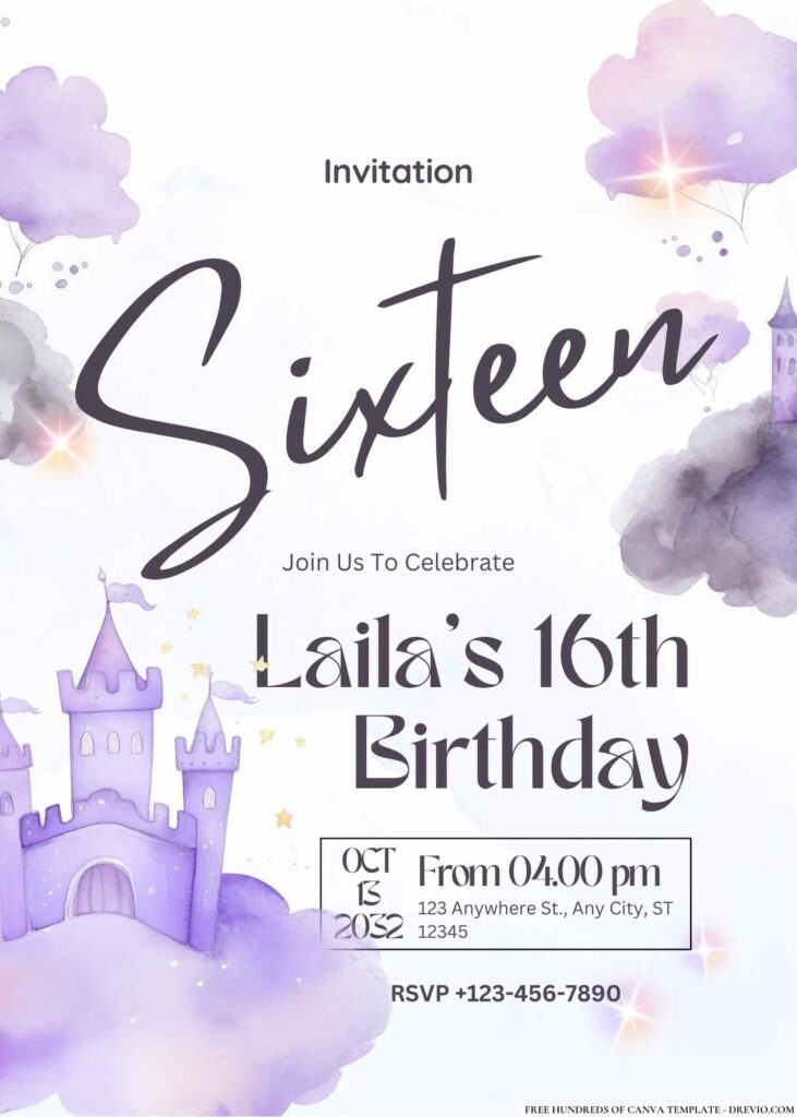 FREE Enchanted Castle Birthday Invitations