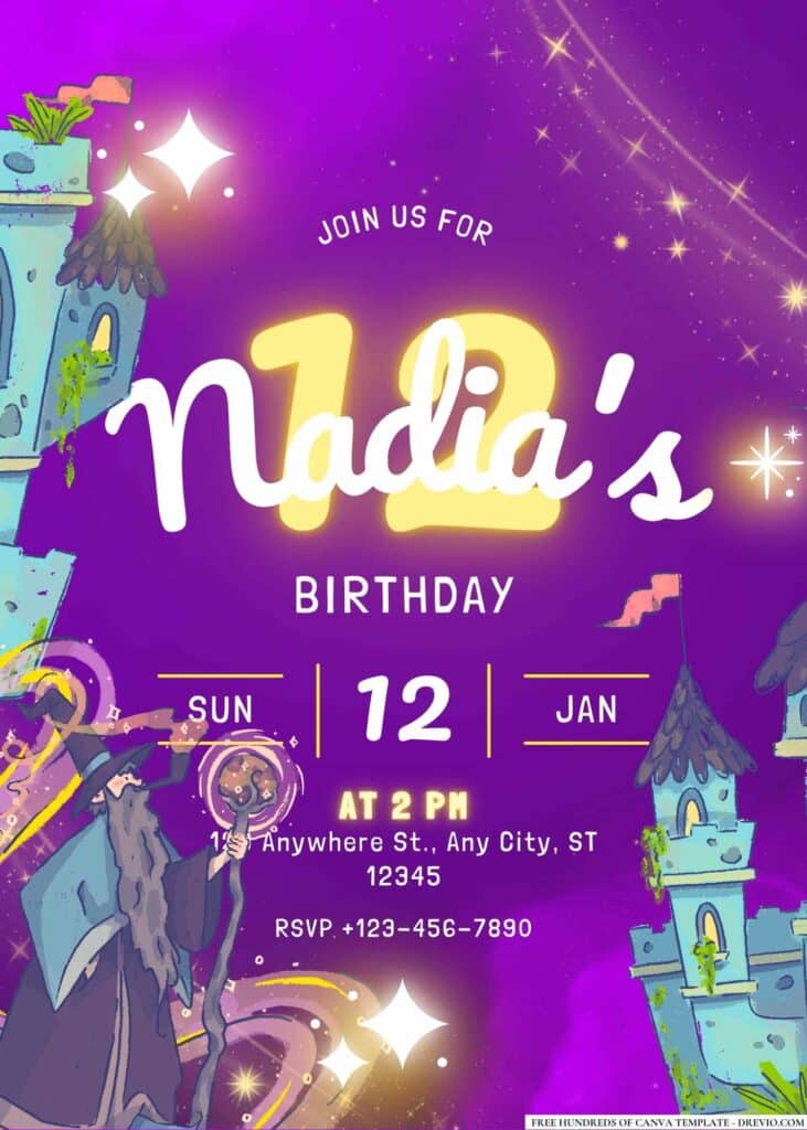 FREE Enchanted Fantasy Birthday Invitations