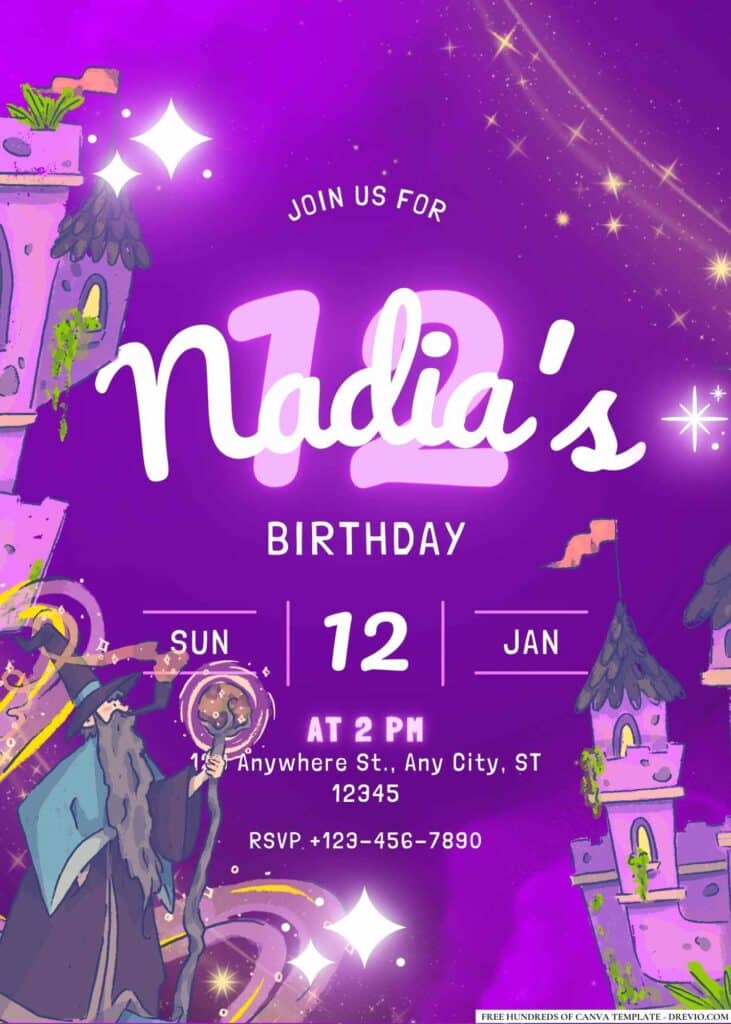 FREE Enchanted Fantasy Birthday Invitations