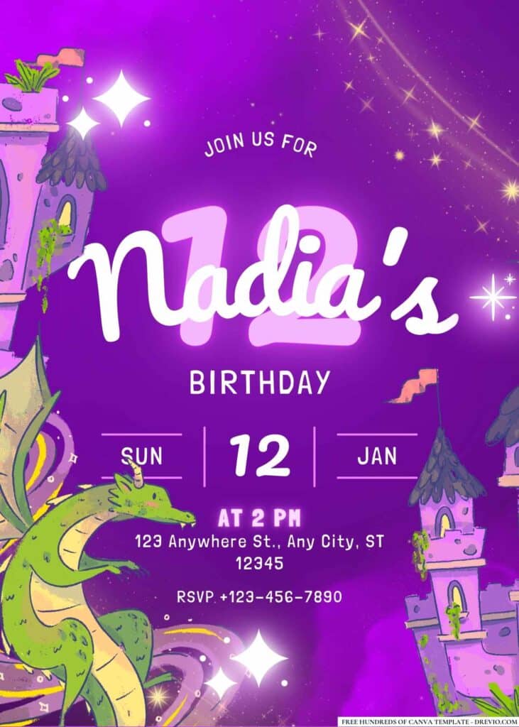 FREE Enchanted Fantasy Birthday Invitations