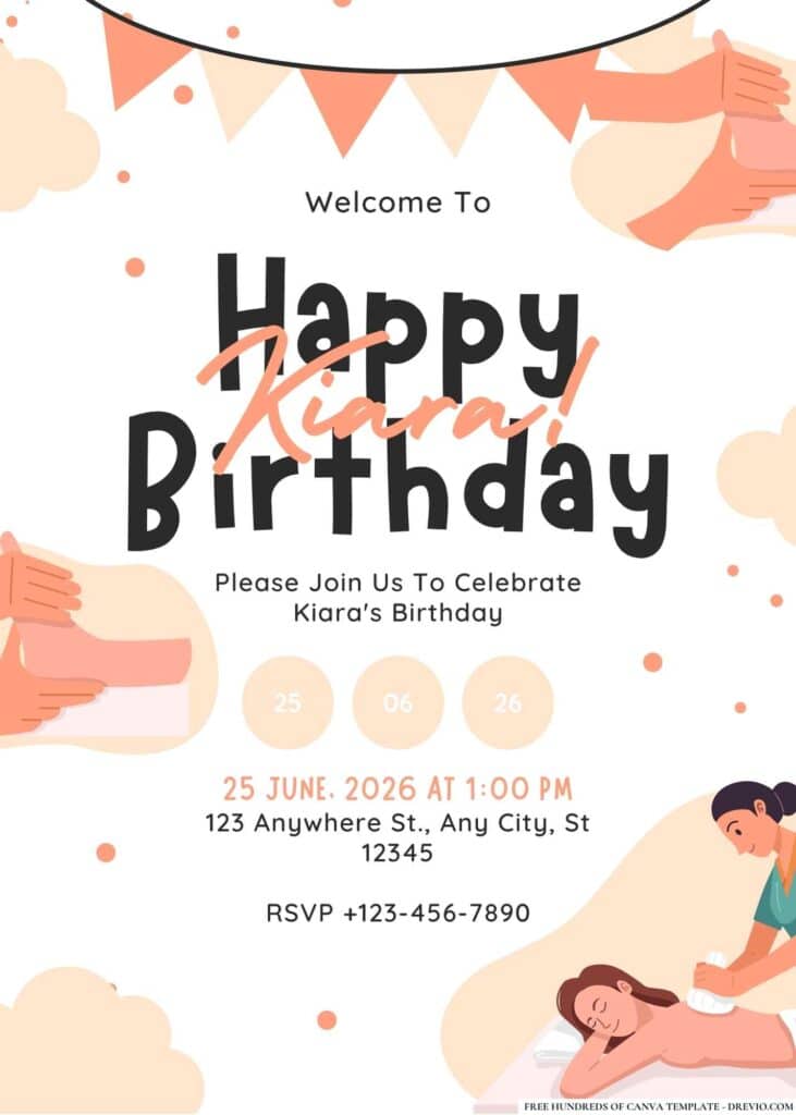 FREE Spa Day Birthday Invitations