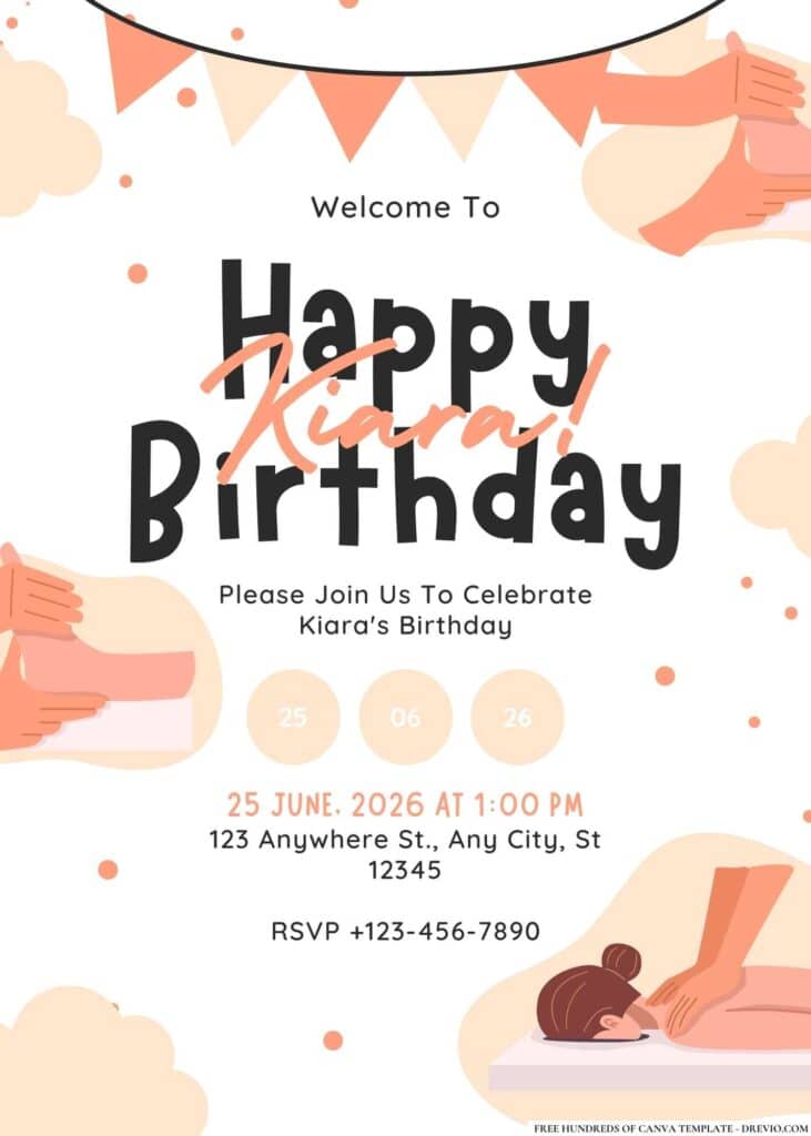 FREE Spa Day Birthday Invitations