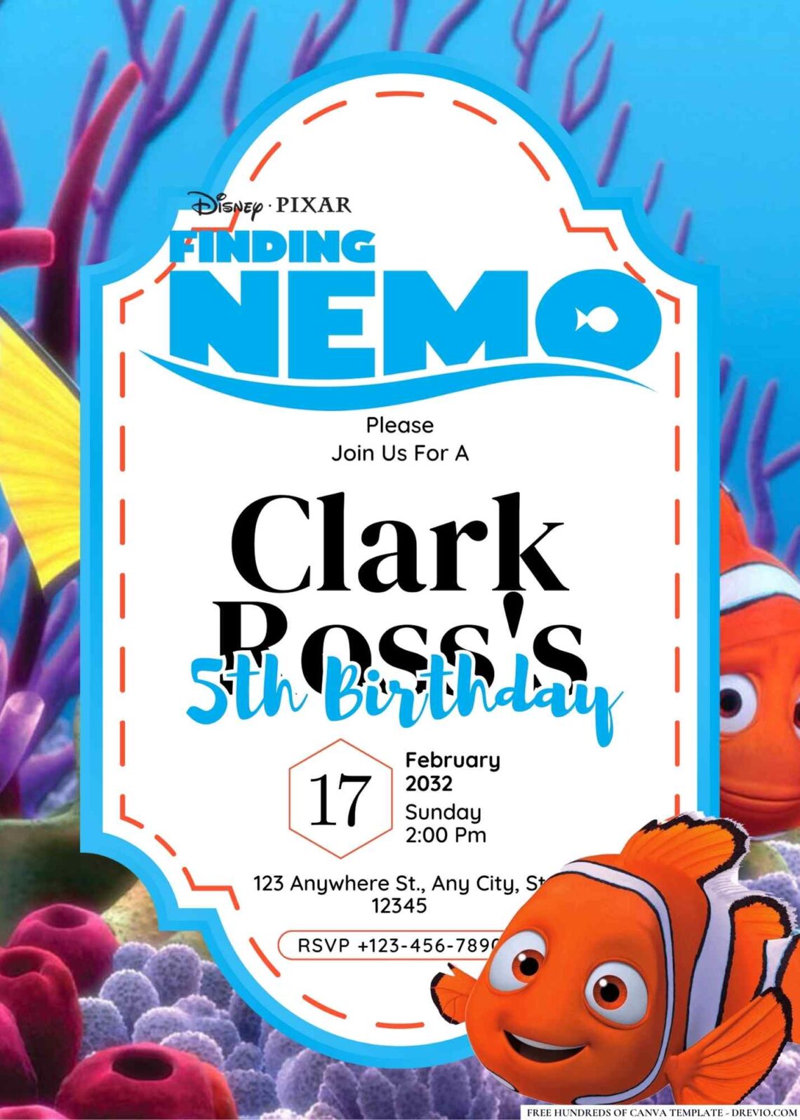 FREE Finding Nemo Birthday Invitations