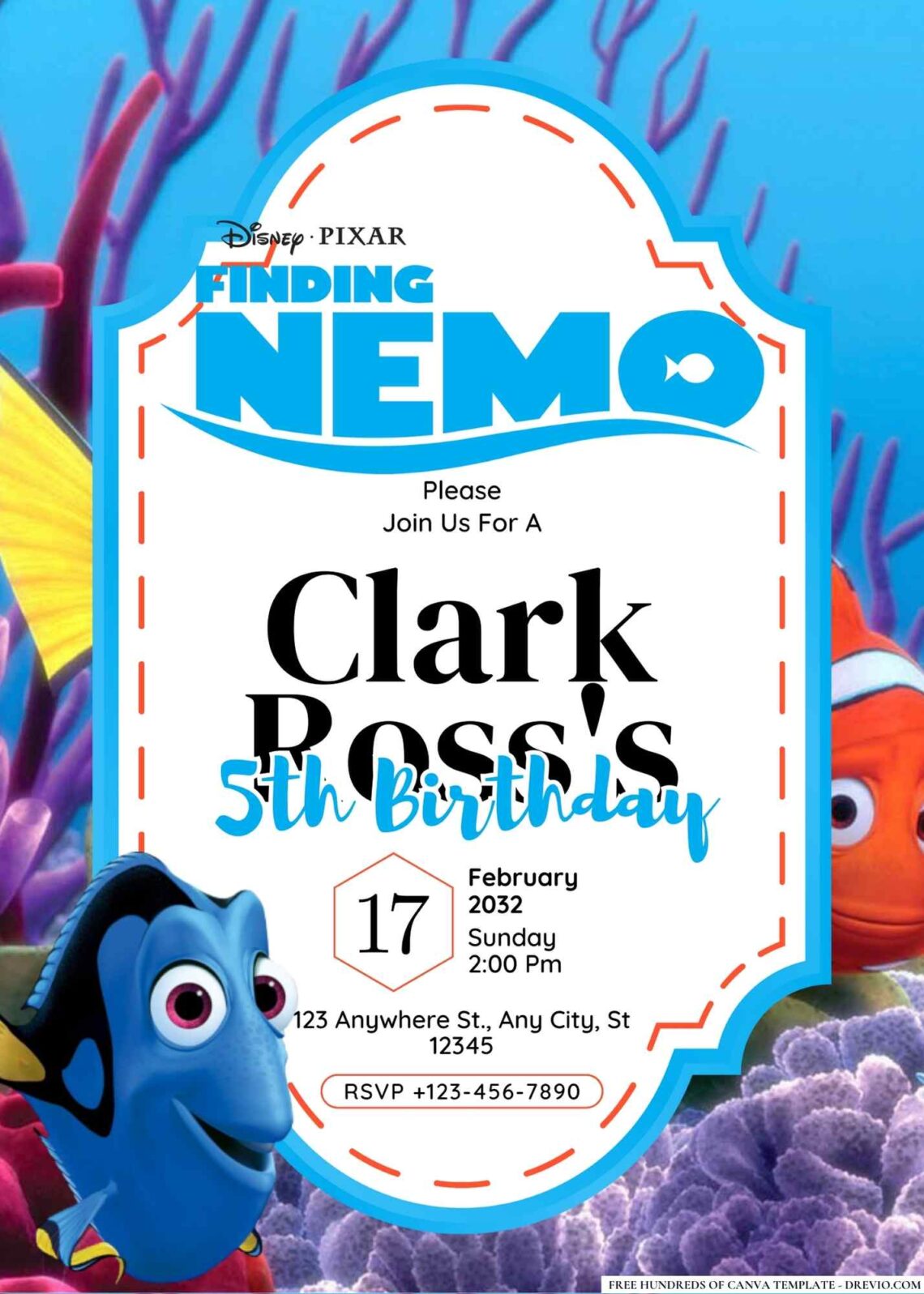 FREE Finding Nemo Birthday Invitations