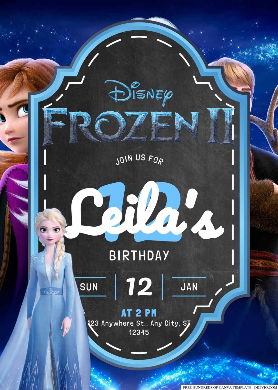 FREE Frozen 2 Birthday Invitations: