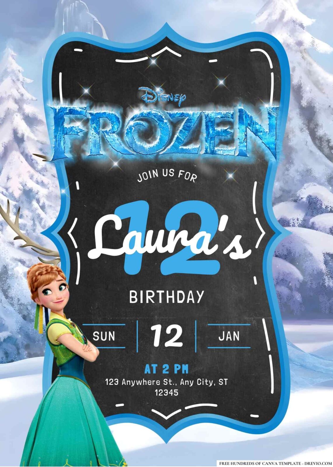 FREE Frozen Birthday Invitations