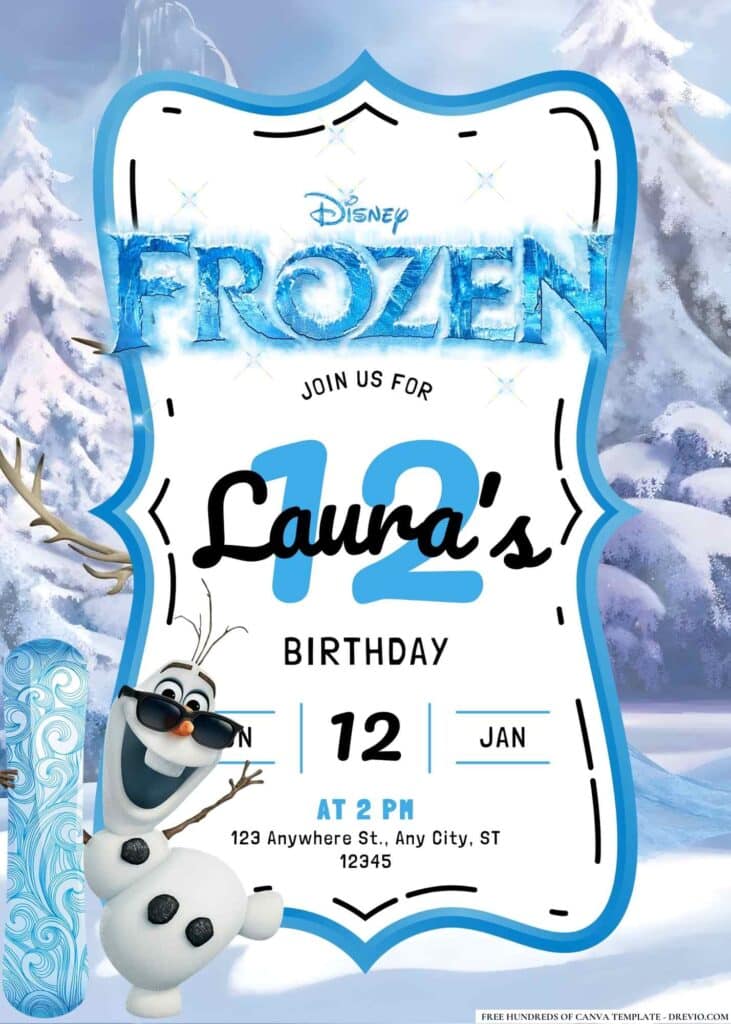 FREE Frozen Birthday Invitations