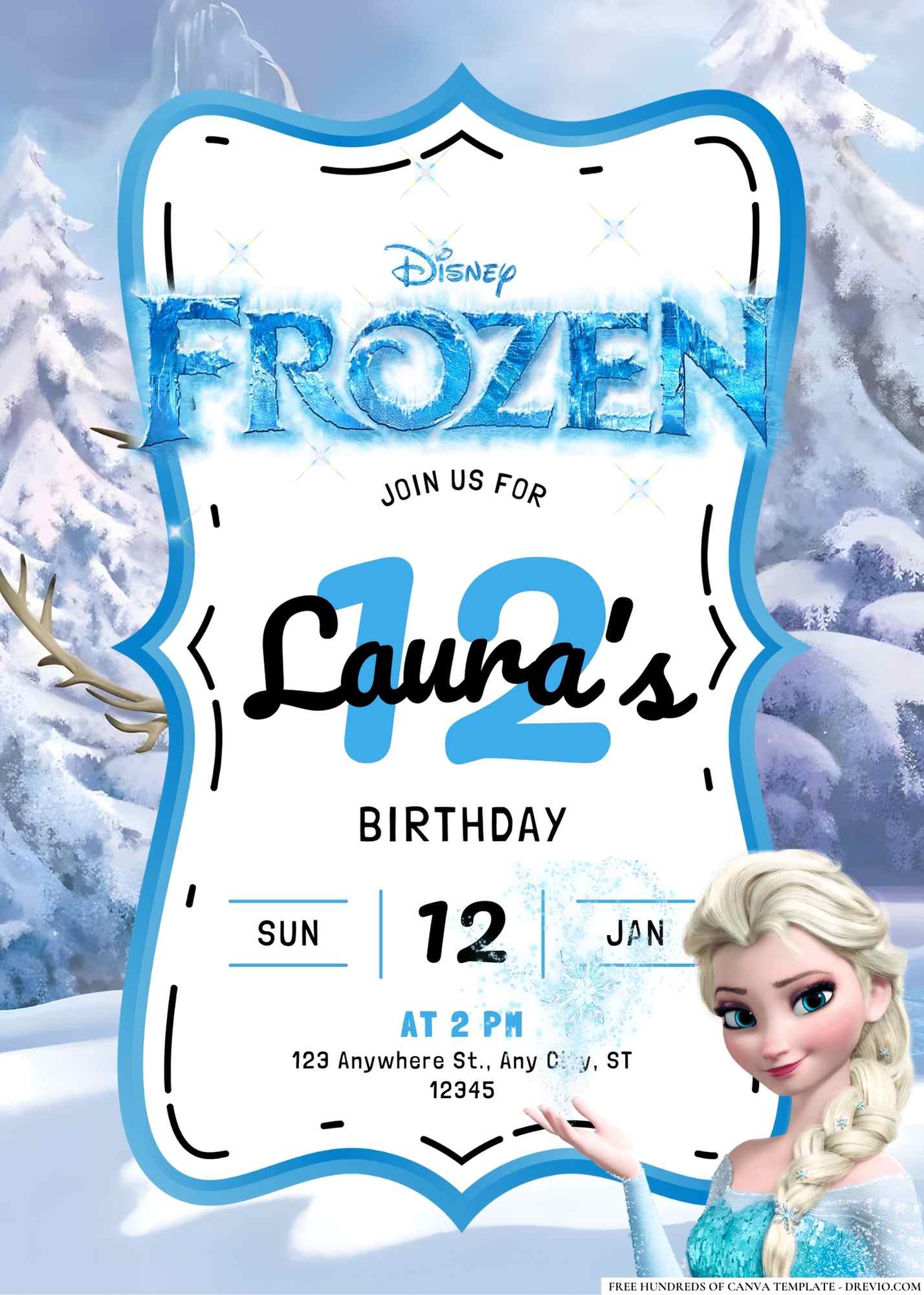 FREE-Frozen-Birthday-Canva-Templates | Download Hundreds FREE PRINTABLE ...