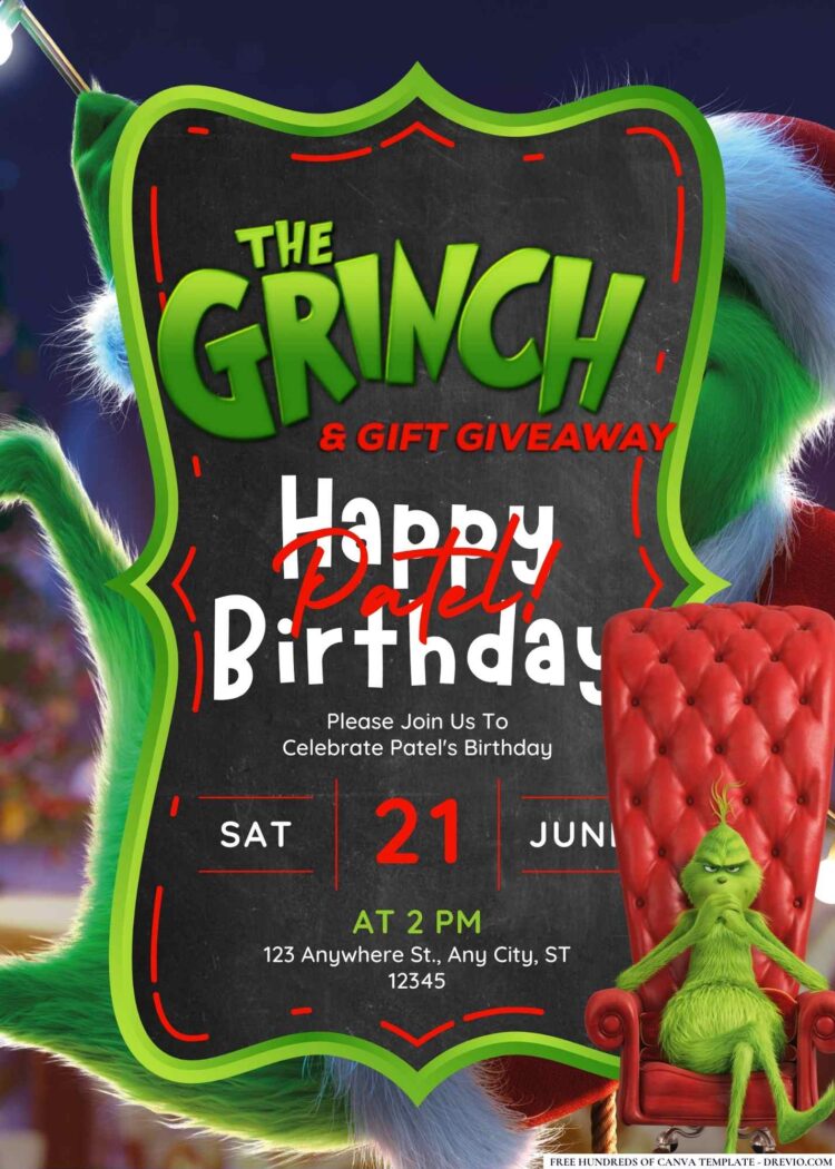 FREE-Grinch-Birthday-Canva-Templates (7) | Download Hundreds FREE ...