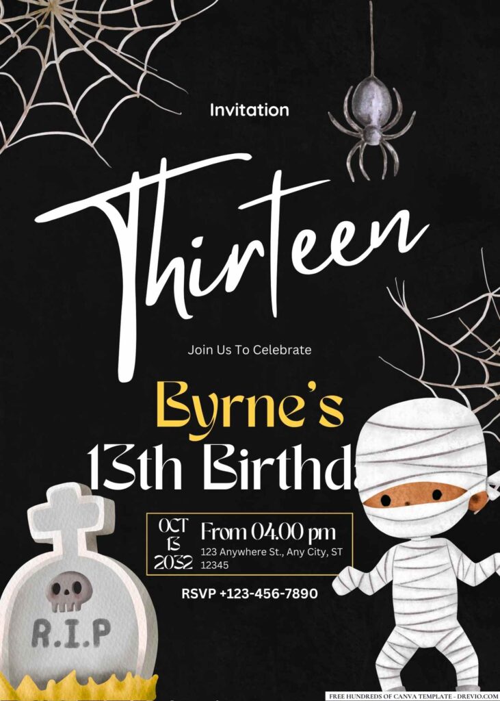 FREE Halloween Birthday Invitations