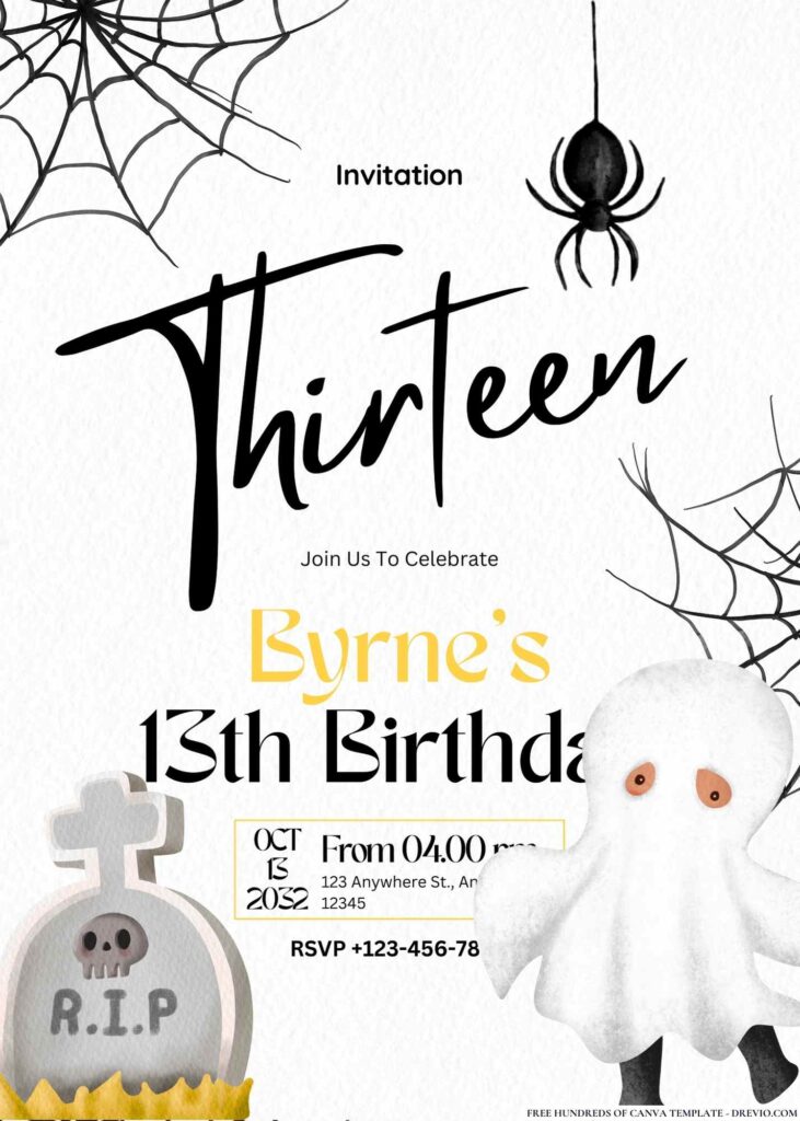 FREE Halloween Birthday Invitations