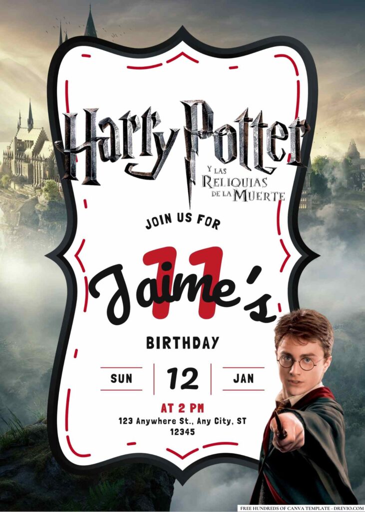 FREE Harry Potter Birthday Invitations