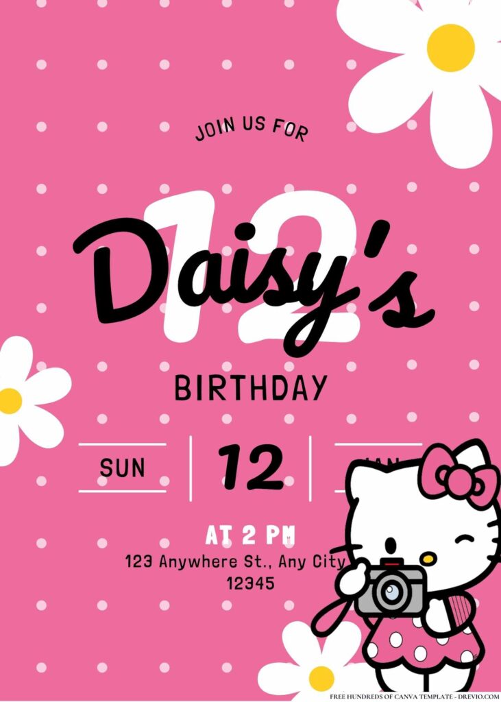 FREE Hello Kitty Birthday Invitations