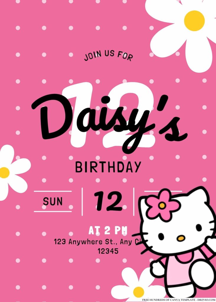 FREE Hello Kitty Birthday Invitations