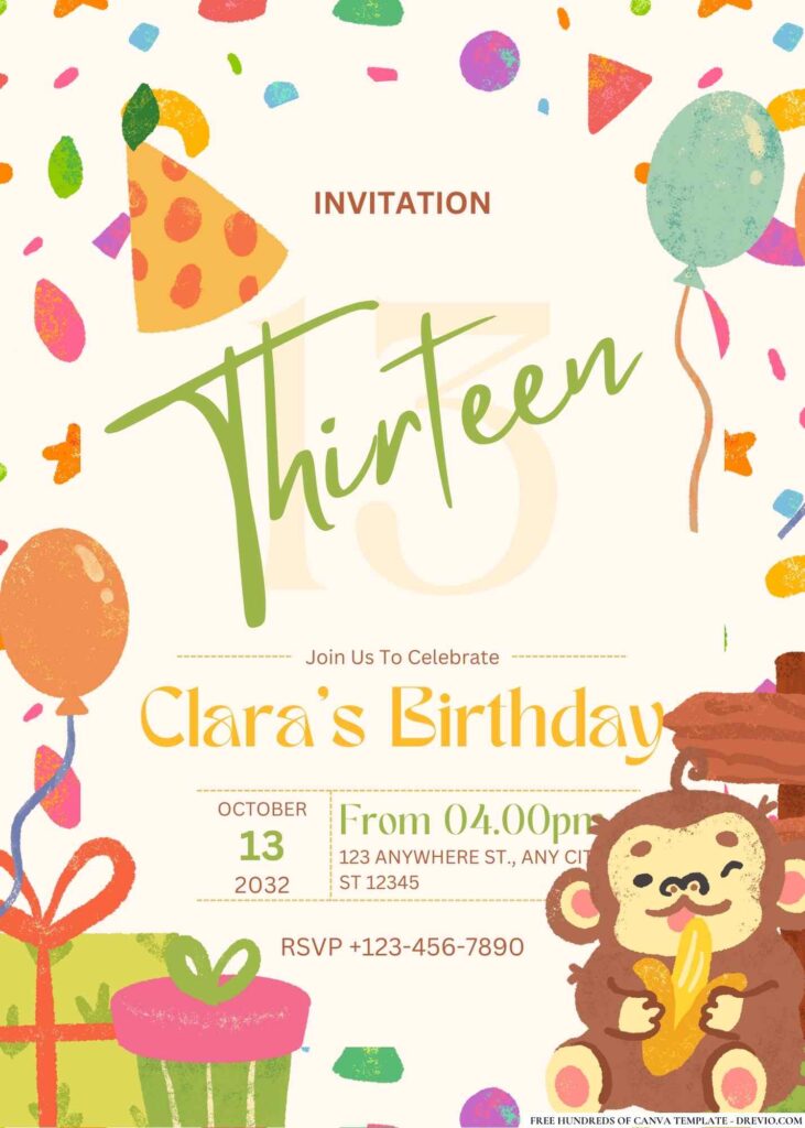 FREE Jungle Safari Birthday Invitations