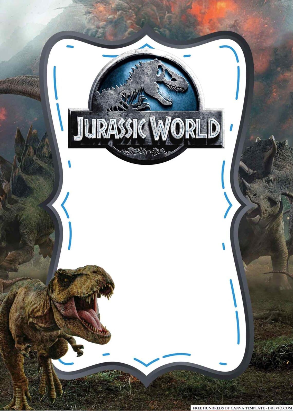 FREE-Jurassic World-Birthday-Canva-Templates (14) | Download Hundreds ...