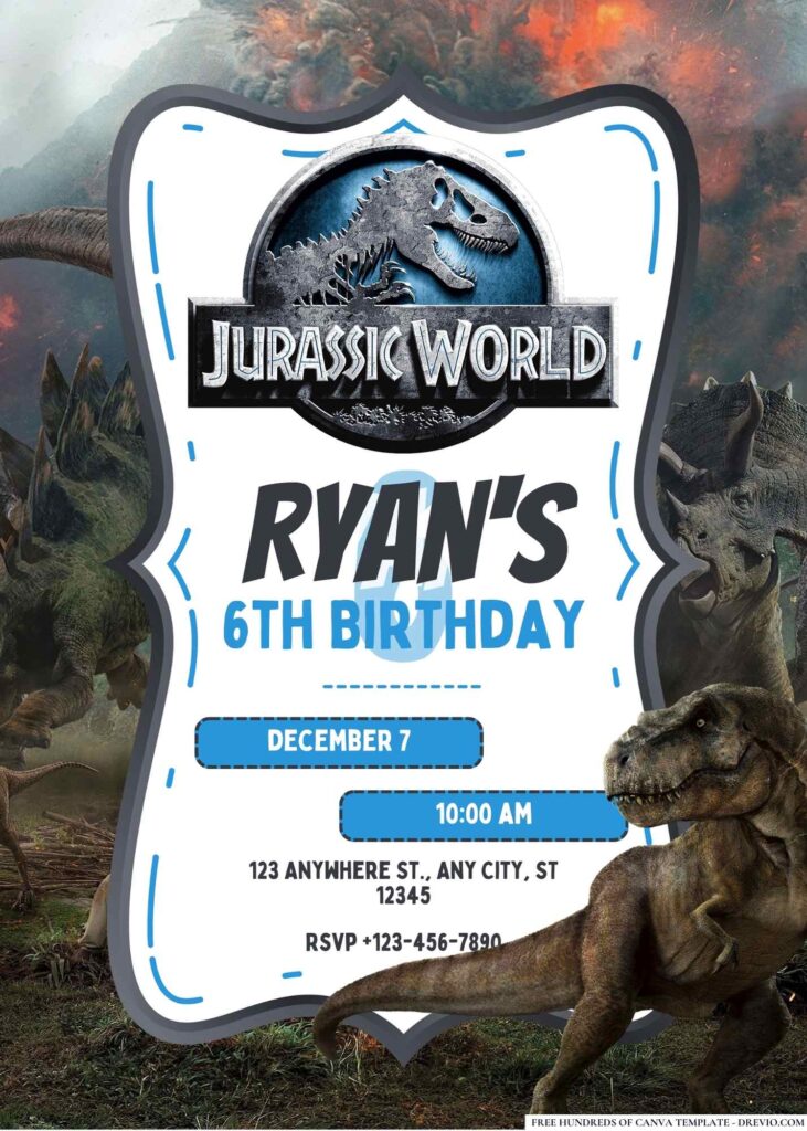 FREE Jurassic World Birthday Invitations