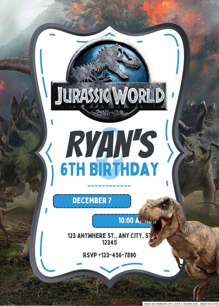 FREE Jurassic World Birthday Invitations