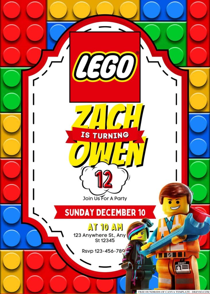 FREE Lego Birthday Invitations