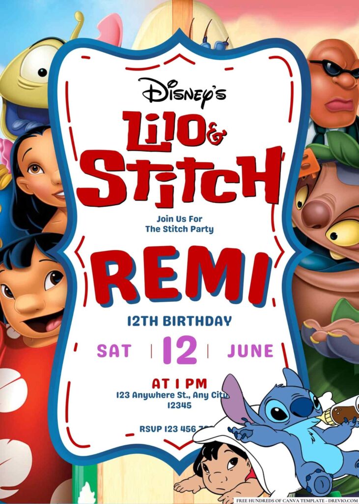 FREE Lilo & Stitch Birthday Invitations:
