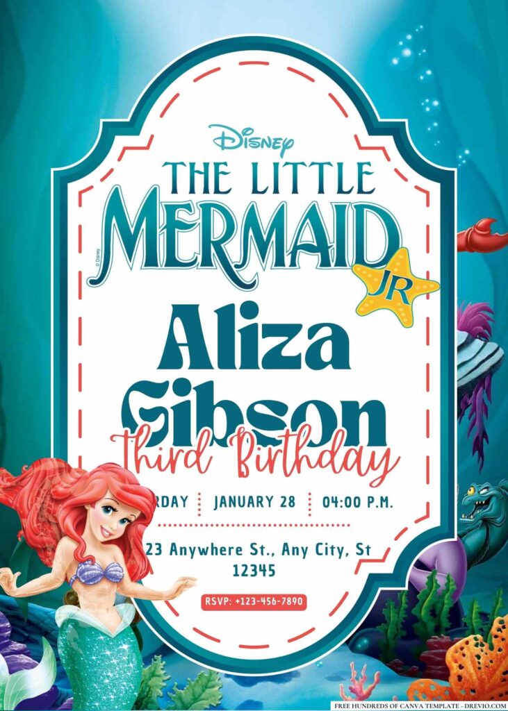 FREE Little Mermaid Invitations