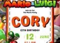 FREE Mario and Luigi Birthday Invitations