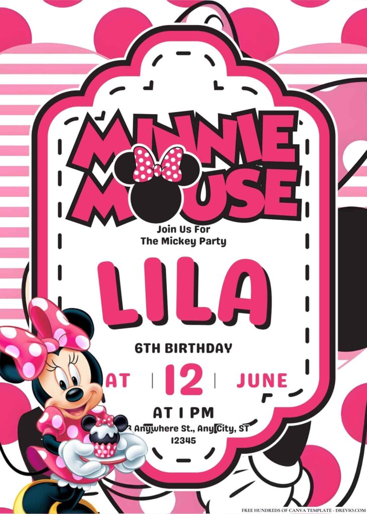 FREE Minnie Mouse Birthday Invitations