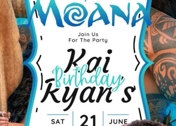 FREE Moana Birthday Invitations
