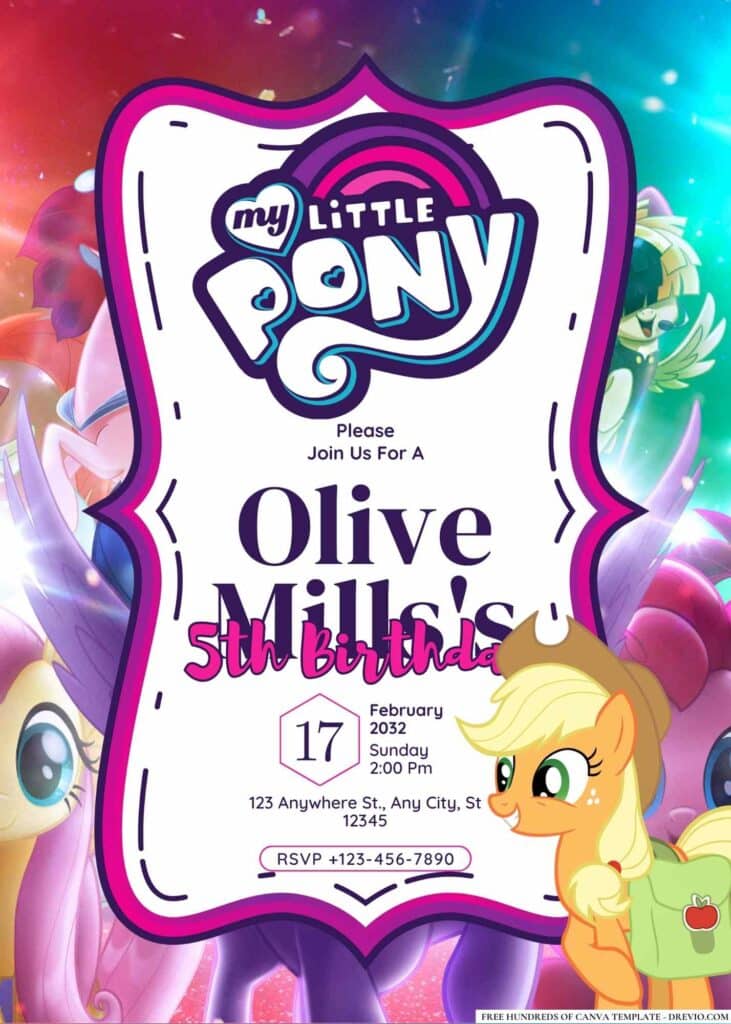 FREE My Little Pony Birthday Invitations: