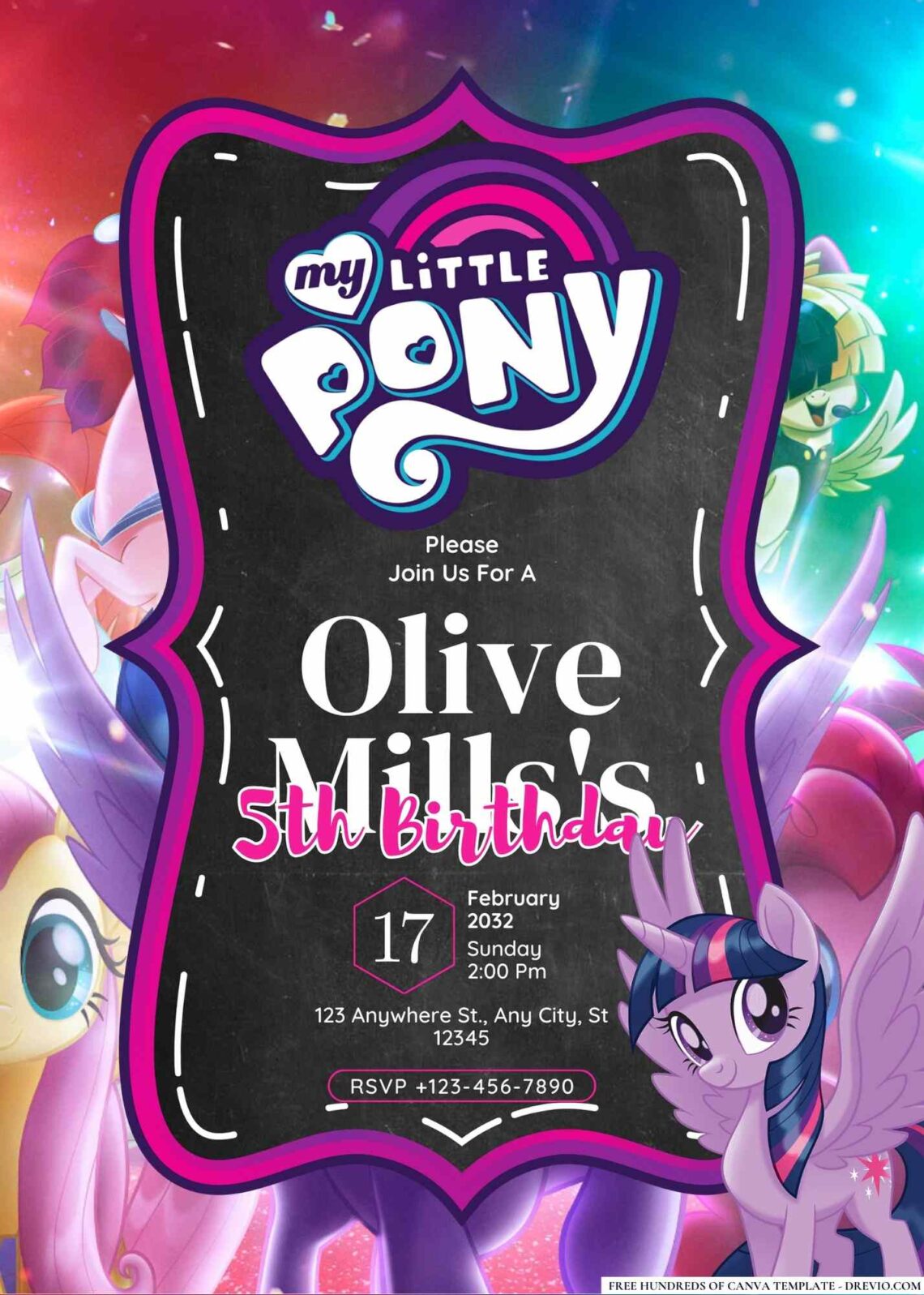 FREE My Little Pony Birthday Invitations: